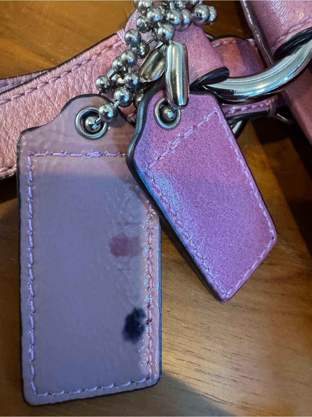Coach Vintage Beige Signature Satchel with Pink Leather Trim - Picture 3 of 16